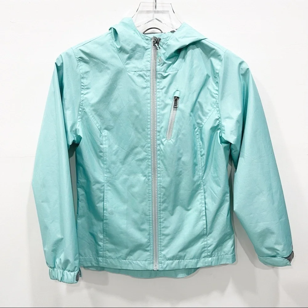 Hawke & Co Hooded Rain Jacket Windbreaker Full-Zip Girls Kids 14 Outdoor Sporty